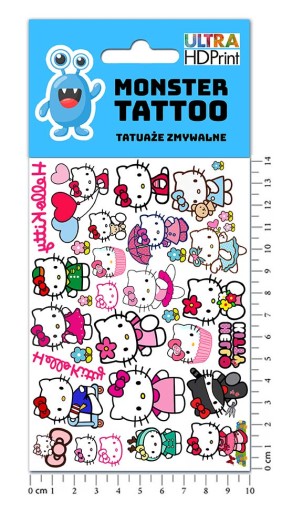 UMÝVAJÚCE DOČASNÉ TETOVANIE PRE DETI HELLO KITTY ORIGINÁLNE DIZAJNY