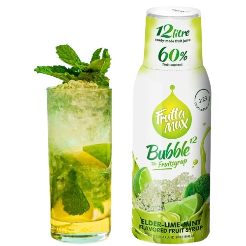 FruttaMax sirup limetkový s mätou a bazou 500ml Koncentrát na 12l vody