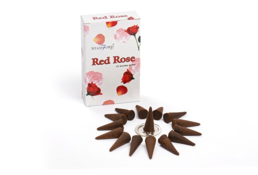 RED ROSE kónické vonné tyčinky 15 ks Stamford