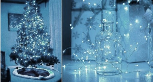 LED girlandy studenej bielej farby, ozdoby na vianočný stromček, 5 m