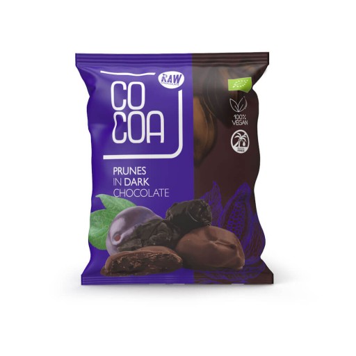 KALIFORNSKÉ SLIVKY V HORKEJ ČOKOLÁDE BIO 70 g - KAKAOVÉ