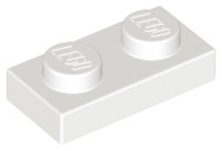 LEGO PLATE 3023 1x2 biela NOVINKA (6g) 16 ks.
