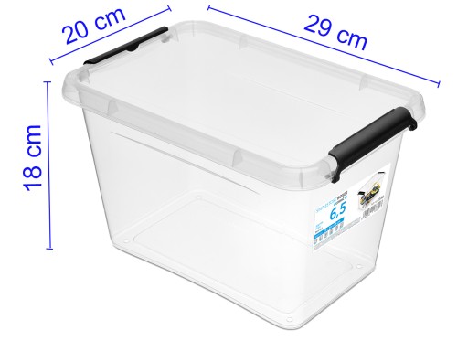 Priehľadná plastová nádoba s vekom 6,5L Box Organizer Box