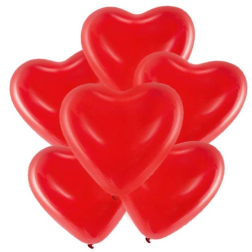 Balóny 6 ks ČERVENÉ SRDCE 40 cm XXL veľké na Valentína latexová guma