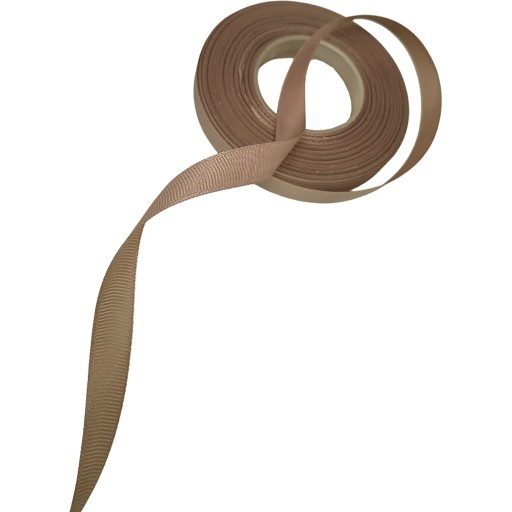 Grogrénová stuha 1,2cm dlhá, 23m, béžová