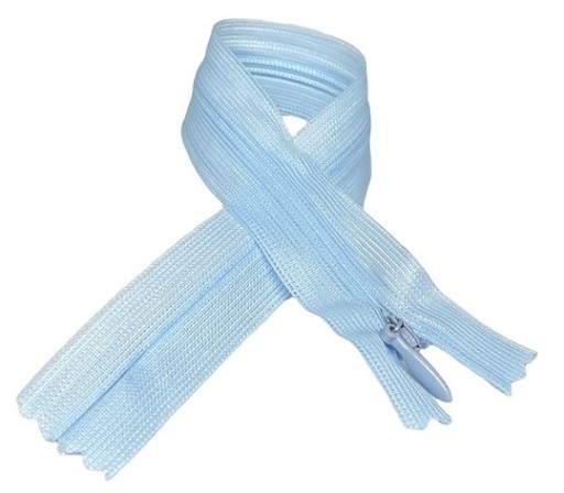 Vnútorný zips pevný nebesky modrý 25 cm