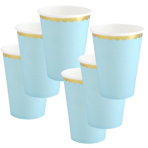 Párty set MODROZLATÉ retro POHÁRKY A PAPIEROVÉ TANIERE