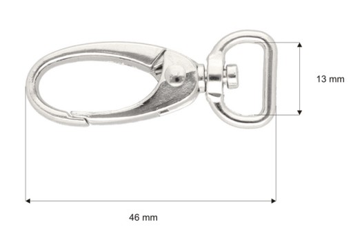 Lobster Spona Prívesok na kľúče na kabelku Kľúče Batoh Krab strieborný 13 mm