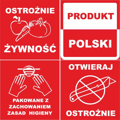Nálepka na etiketu POLSKÝ VÝROBOK ROUND 1000 ks