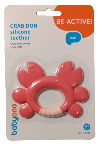 BabyOno Crab Don silikónové hryzátko