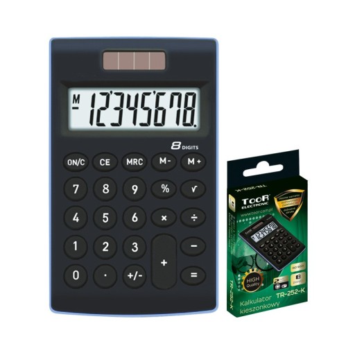 TOOR TR-252 KALKULAČKA ŠKOLSKEJ KANCELÁRIE, ČIERNA