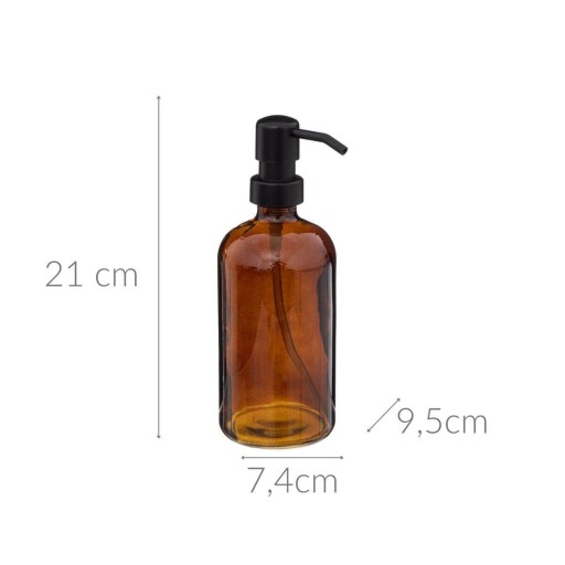 DÁVKOVAČ MYDLA, hnedé sklo, 0,45 ml