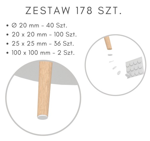 178 KS. Plstené podložky na nábytok, stoličky, plsť