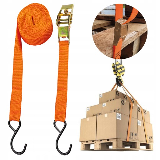 PREPRAVNÝ PÁS 4M/24MM ORANŽOVÝ S NAPÍNACÍM HÁKOM