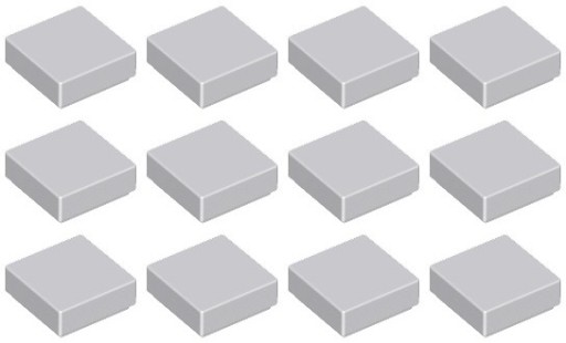 LEGO TILE 3070b 1x1 svetlosivá (3g) 12 ks.