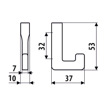 VEŠIAK NA NÁBYTOK JEDNOHÁKOVÝ WP37-G7 INOX