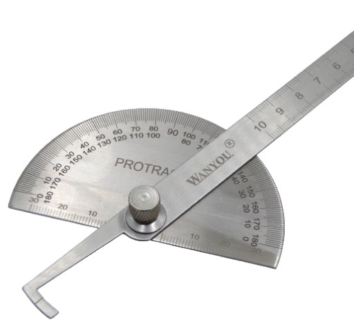 uhlomer s pravítkom, miera uhla 180' 100 mm