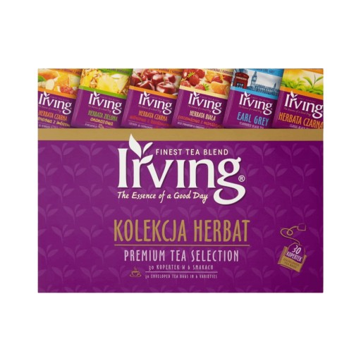 Čajová kolekcia Premium Tea Selection, 30 obálok v 6 príchutiach Irving