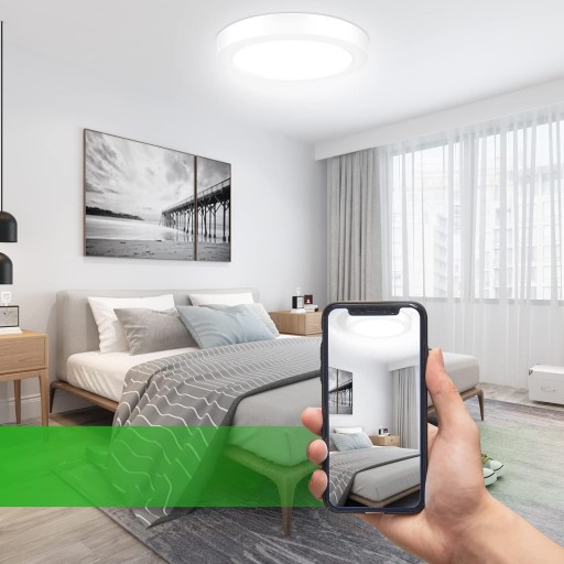 LED stropný panel, povrchová montáž, okrúhly, biely, 24 W, nebliká, CCD lampa