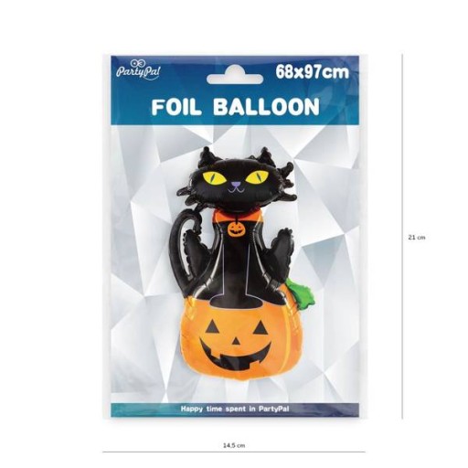 HALLOWEENSKÉ BALÓNY ČIERNA MAČKA TEKVICA 68x97cm 1ks