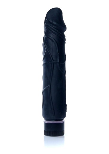 ČIERNY CYBER KOŽENÝ VIBRÁTOR, PRÍRODNÝ PENIS