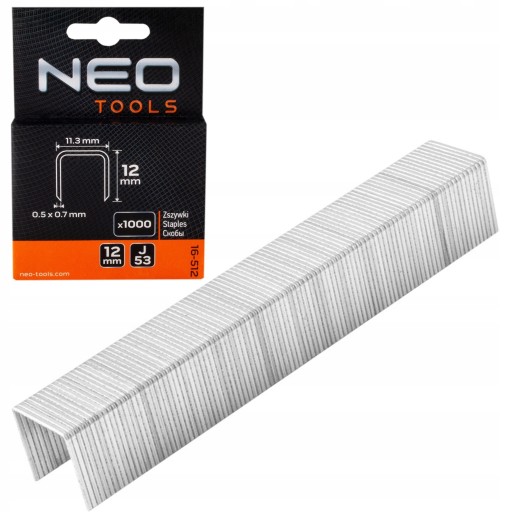 NEO NÁSTROJE ZOŠÍVAČKY TYP J, 12 MM, 1000 KS ČALÚNICKÉ DEKORÁTORY 16-512