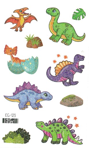 Umývateľné tetovanie pre deti GLITTER DINOSAURS EG123