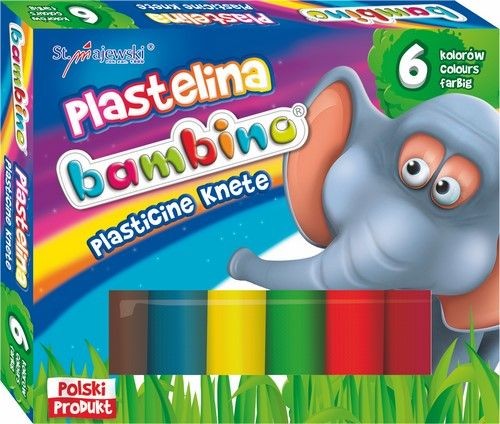 Školská plastelína BAMBINO, 6 štandardných farieb