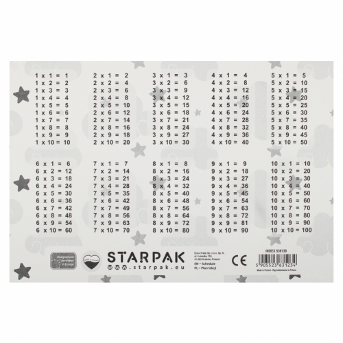 Plán hodiny s násobilkou A5 Unicorn STARPAK 536139