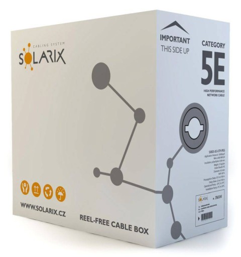 LAN kábel OUTDOOR Twisted pair PE gel UTP 5e Solarix 1M 1