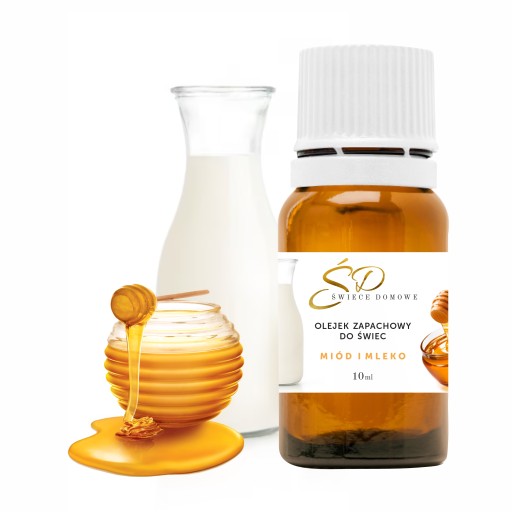 Vonný vonný olej na sviečky, sójový vosk, parafíny, 10ml, MLIEKO A MED