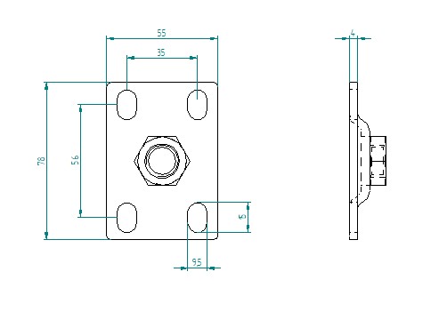 PÁNT S PLECHOM 61.060 M16 78X55 4MM KOVANÉ PRVKY PRE BRÁNU A VRÁTKU
