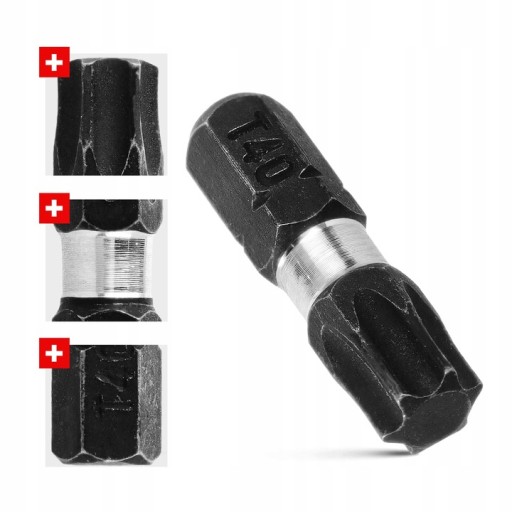 Nárazový bit Nárazové bity T40x25mm Skrutkovač Bit Skrutkovač 2 ks.