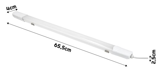 Prisadené LED svietidlo 60cm 18W 230V Hermetické pre garážovú dielňu 4500K