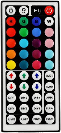 Ovládač ovládača pre RGB LED pásy, diaľkové ovládanie IR44 6A
