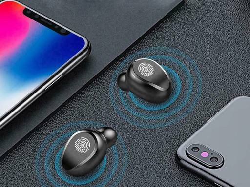 Bezdrôtové Bluetooth športové slúchadlá IN-EAR NA BEHANIE s mikrofónom