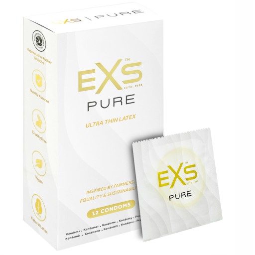 ULTRA THIN EXS Pure kondómy PRÍRODNÉ EKOLOGICKÉ vegánske 12 ks.