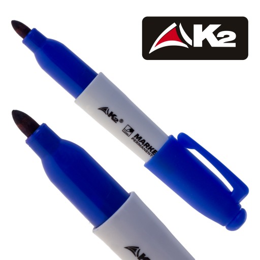 Mini permanentný popisovač fixka s plsteným hrotom K2 modrá 1 ks