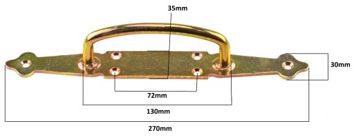 KĽÚČKA NA DVERE ANTÉNY, DEKORATÍVNE POZINKOVANÉ 270MM POĽSKO