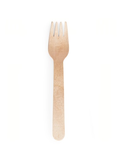 Drevené vidličky, jednorazové príbory, Ekologické, na šaláty, 16 cm, 100 ks.