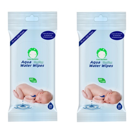 Vlhčené obrúsky pre deti AQUA VODNÉ Utierky 2x20 ks.