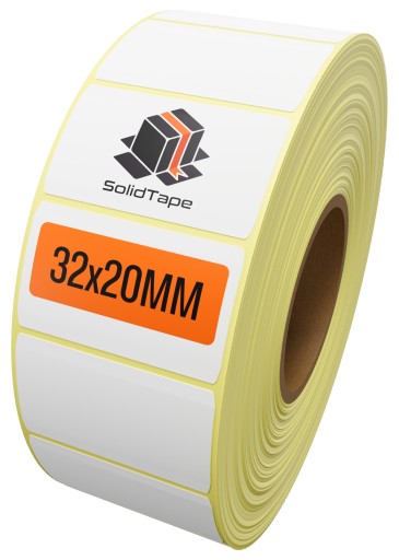 Termo kuriérske etikety 32x20 mm 2000 kusov, samolepiace biele