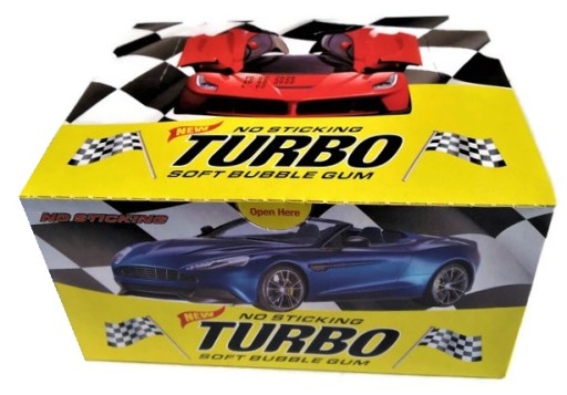 Žuvačky Turbo NO STICKING 100 kusov 450g