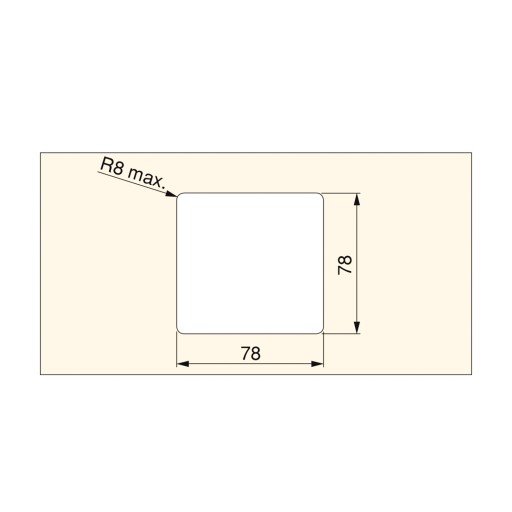 Štvorcová káblová priechodka 85x85 EMUCA - čierna