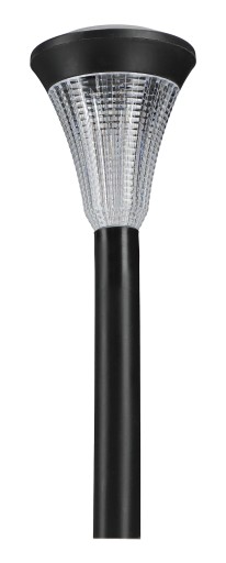 Solárna záhradná lampa, LED stĺp, čierna, do záhrady, studená farba