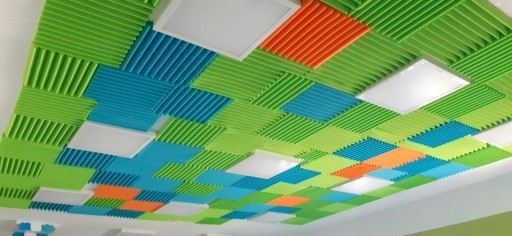 3D akustický nástenný panel, ZELENÝ absorbér, trojuholník, nástenný panel