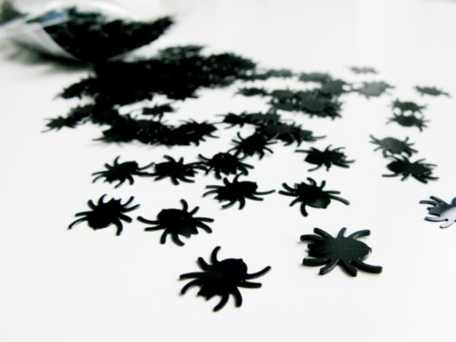 Halloweenské fóliové konfety 15 g - pavúky a pavučiny
