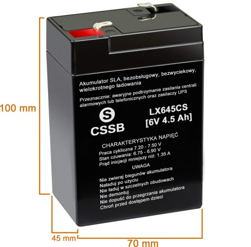 BEZÚDRŽBOVÁ BATÉRIA AGM 6V 4,5Ah DO AUTÍČKA UPS ALARM NA MOWER
