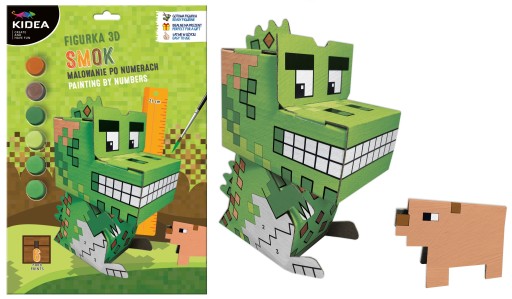 Maľovanie podľa čísel 3D figúrka dinosaura Kidea