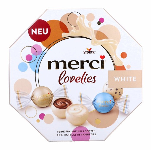 Pralinkové čokolády ku dňu babičky MERCI Lovelies White 185g DARČEK